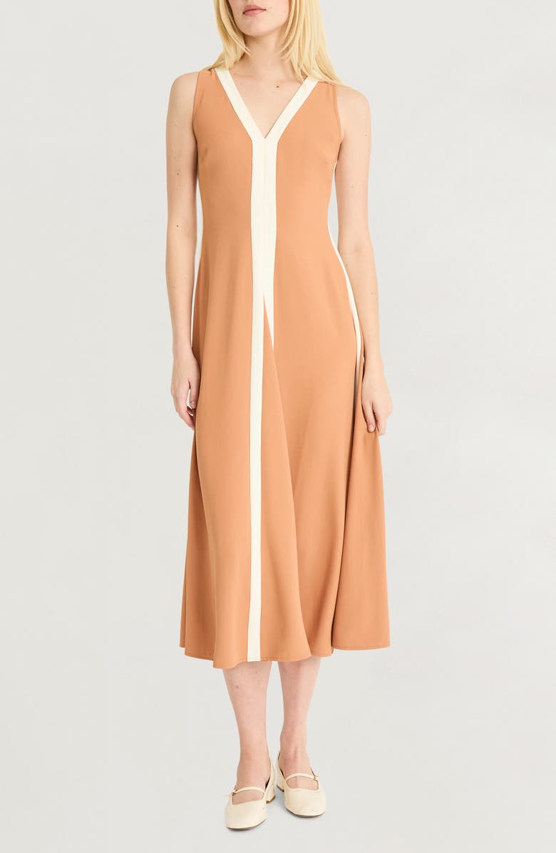 Luxely Stripe V-Neck Maxi Dress, Main, color, Hazel