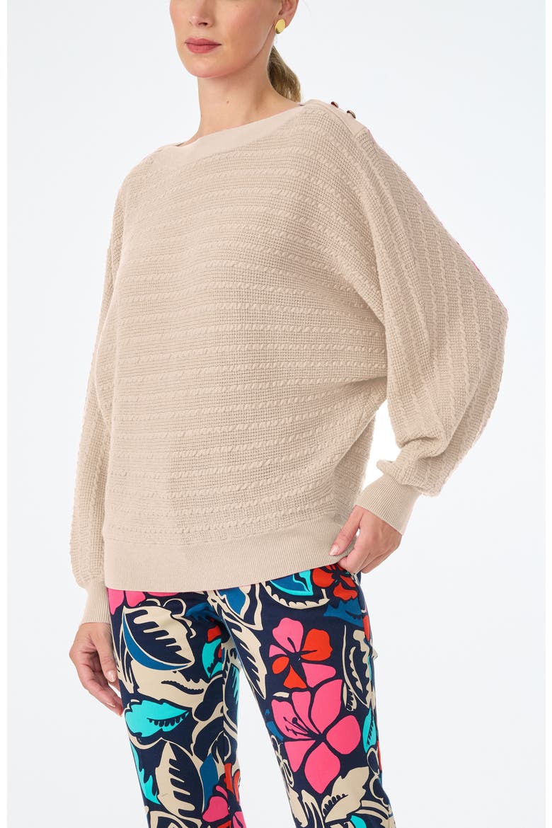 Ima Boatneck Relaxed Sweater, Alternate, color, Ecru