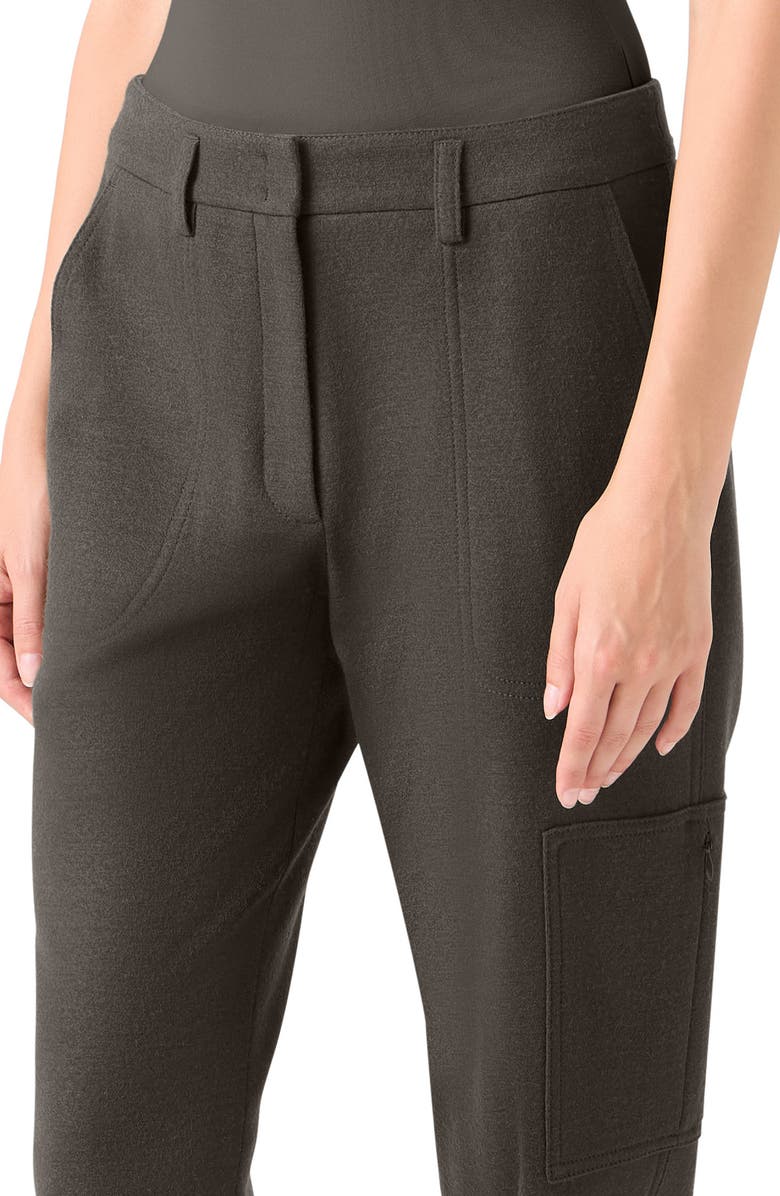 Akris punto Milla Slim Fit Wool Cargo Pants, Alternate, color, Bark