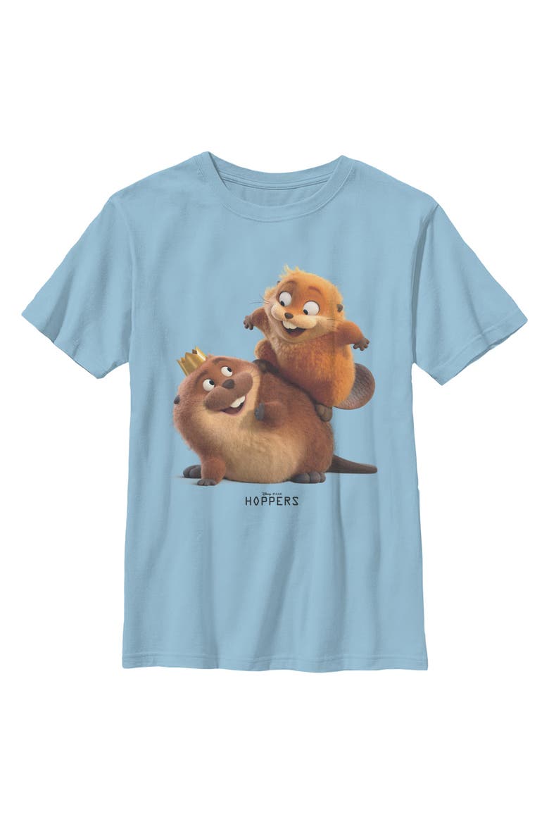 Boys Hoppers King George and Mabel Fun T Shirt, Main, color, Light Blue