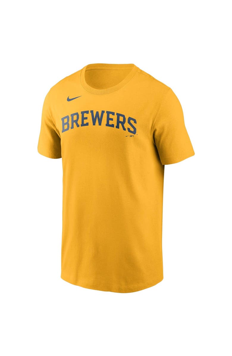 Nike Men's Nike Christian Yelich Gold Milwaukee Brewers Name & Number T-Shirt, Alternate, color, Gold