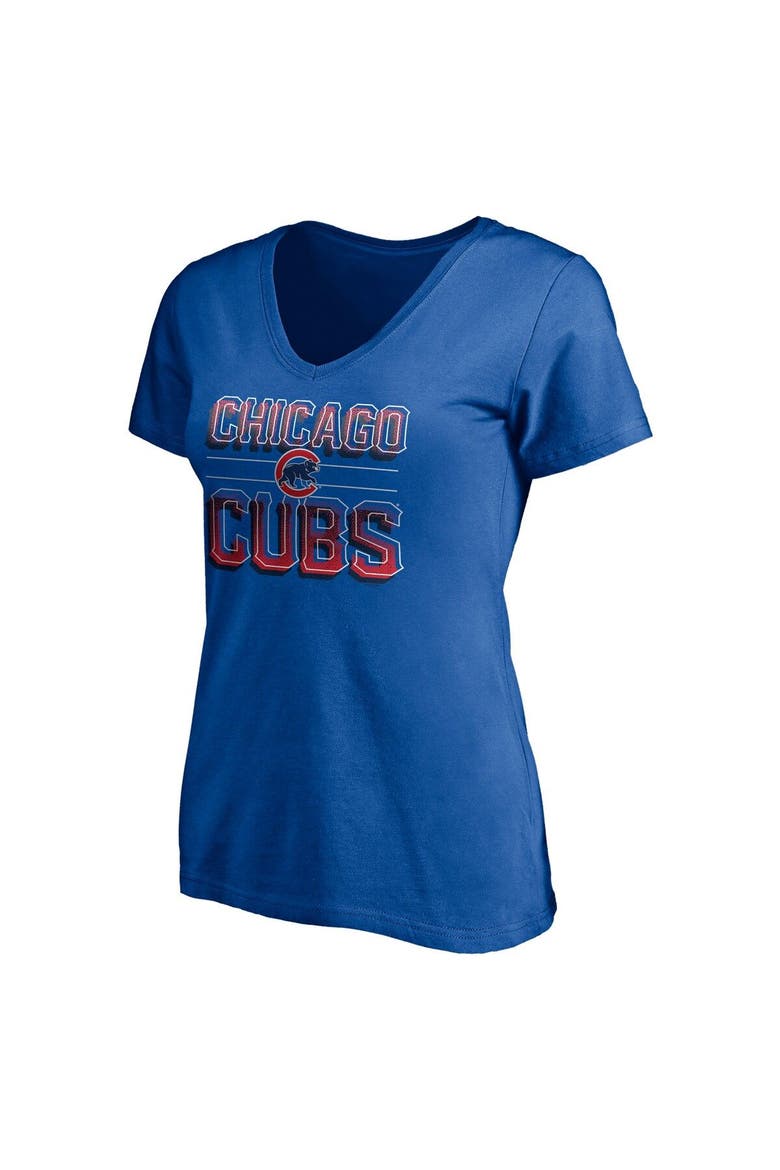 Women's Fanatics Branded Royal Chicago Cubs Compulsion to Win V-Neck T-Shirt, Alternate, color, Royal