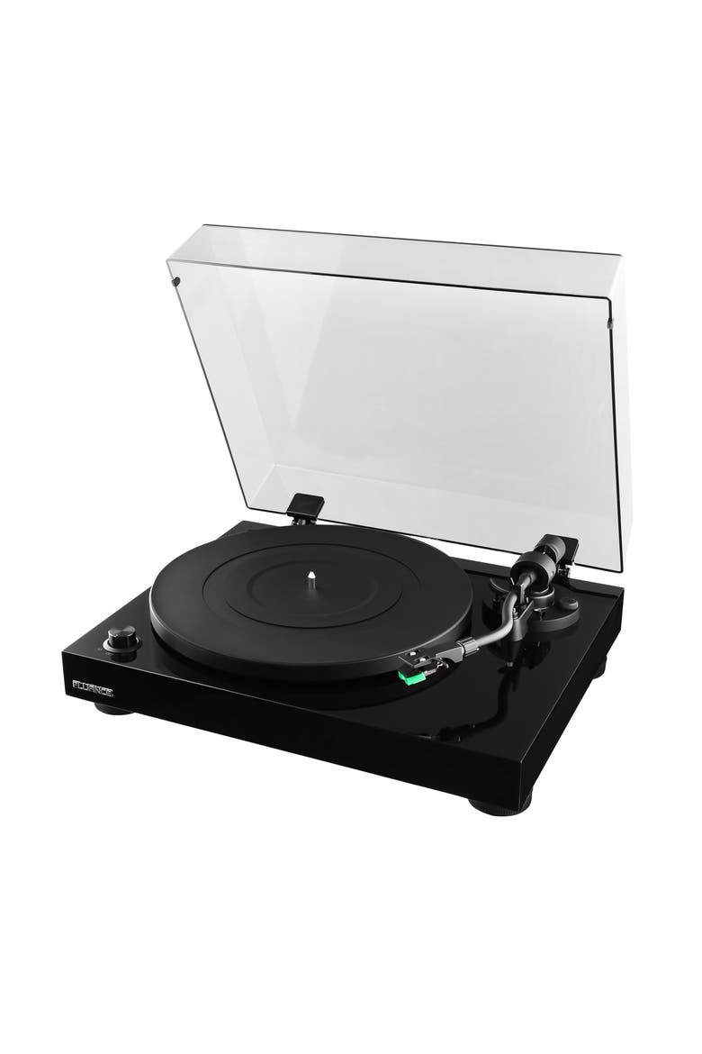 Elite HiFi Vinyl Turntable Record Player Audio Technica Cartridge, Main, color, Piano Black