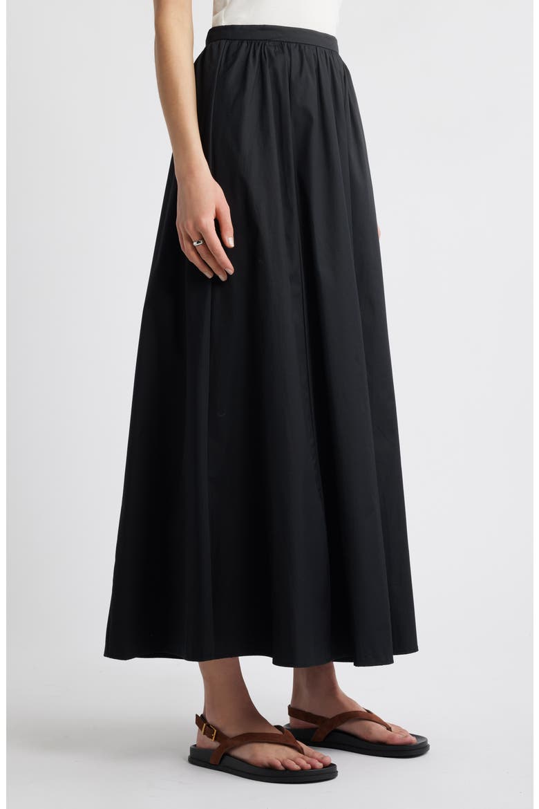 Cotton Poplin Maxi Skirt, Alternate, color, BLACK