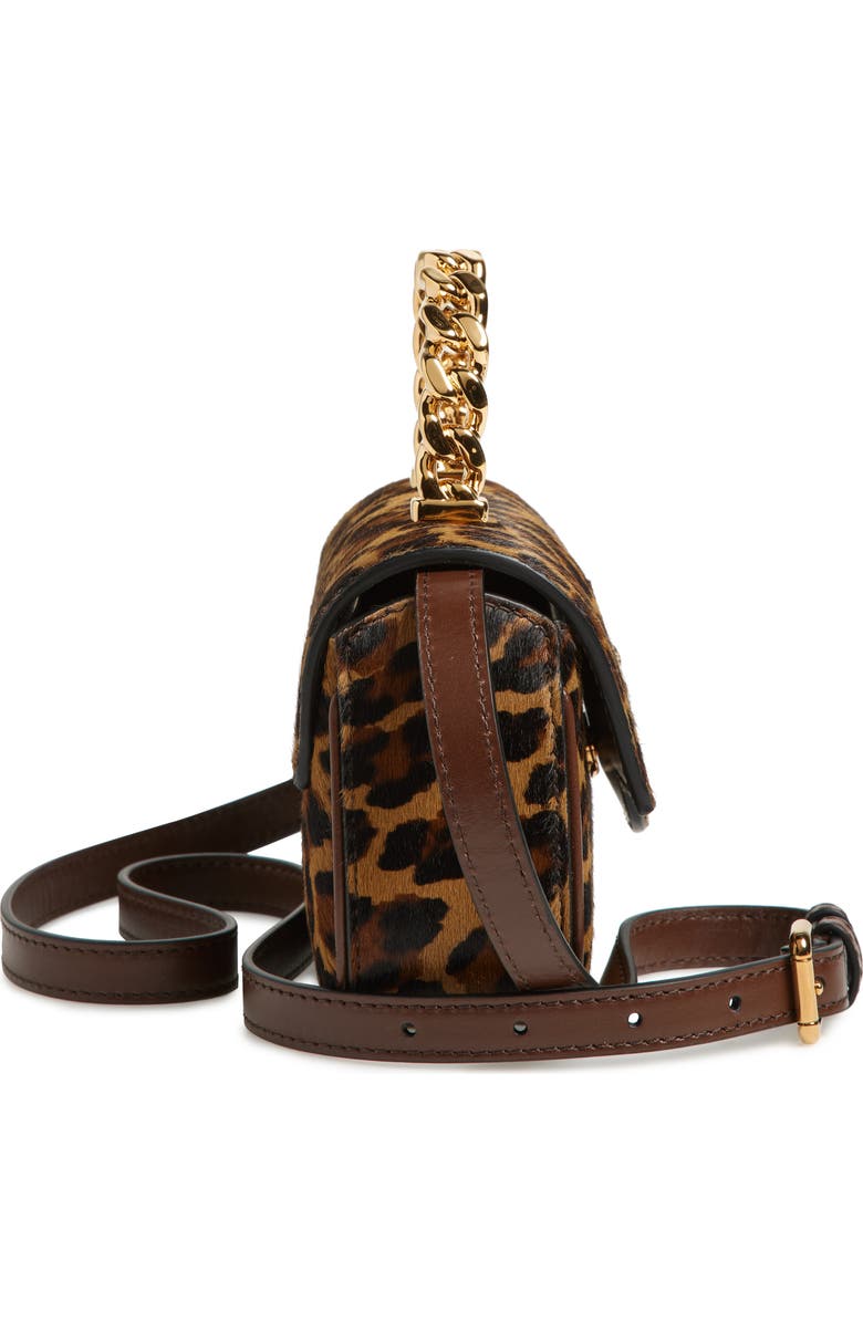 Versace Mini La Medusa Leopard Print Genuine Calf Hair Top Handle Bag, Alternate, color,