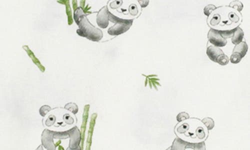 L'ovedbaby Panda Print Organic Cotton Faux Wrap Bodysuit & Footed Pants In Baby Panda