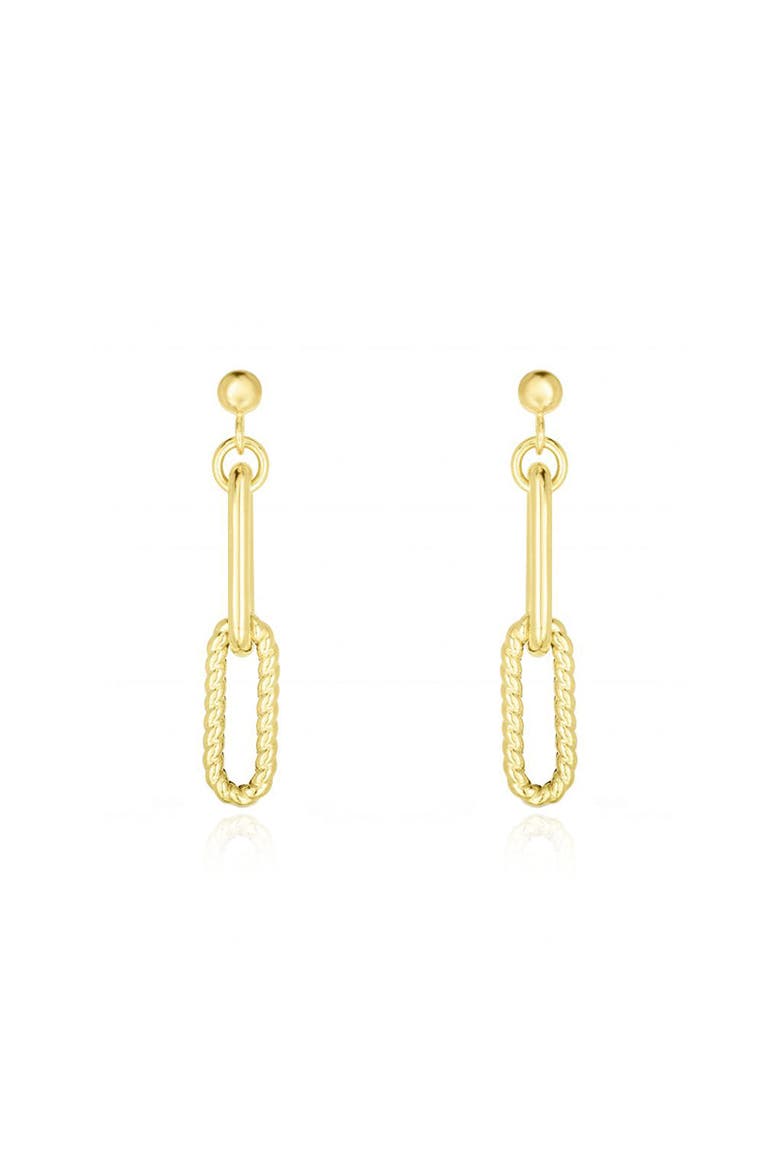 Double Link Textured Paperclip Drop Earrings, Alternate, color, Yellow Gold