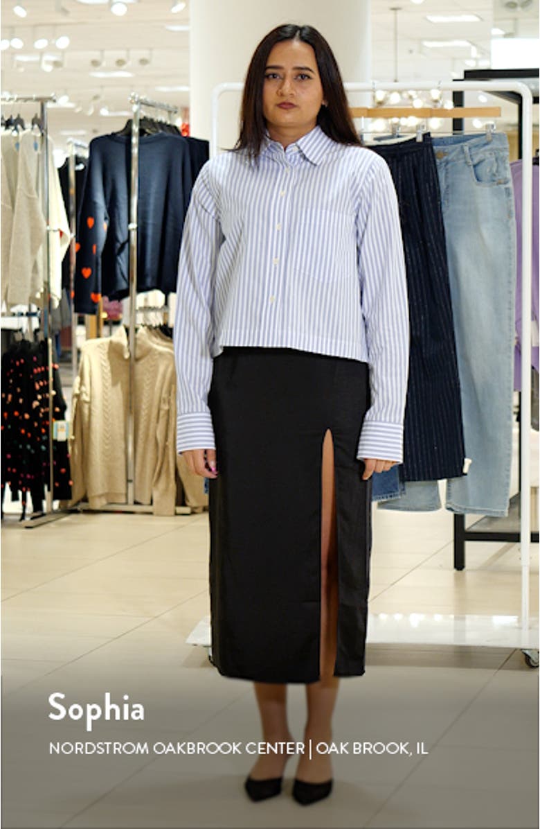 Classic Stripe Organic Cotton Crop Shirt, sales video thumbnail