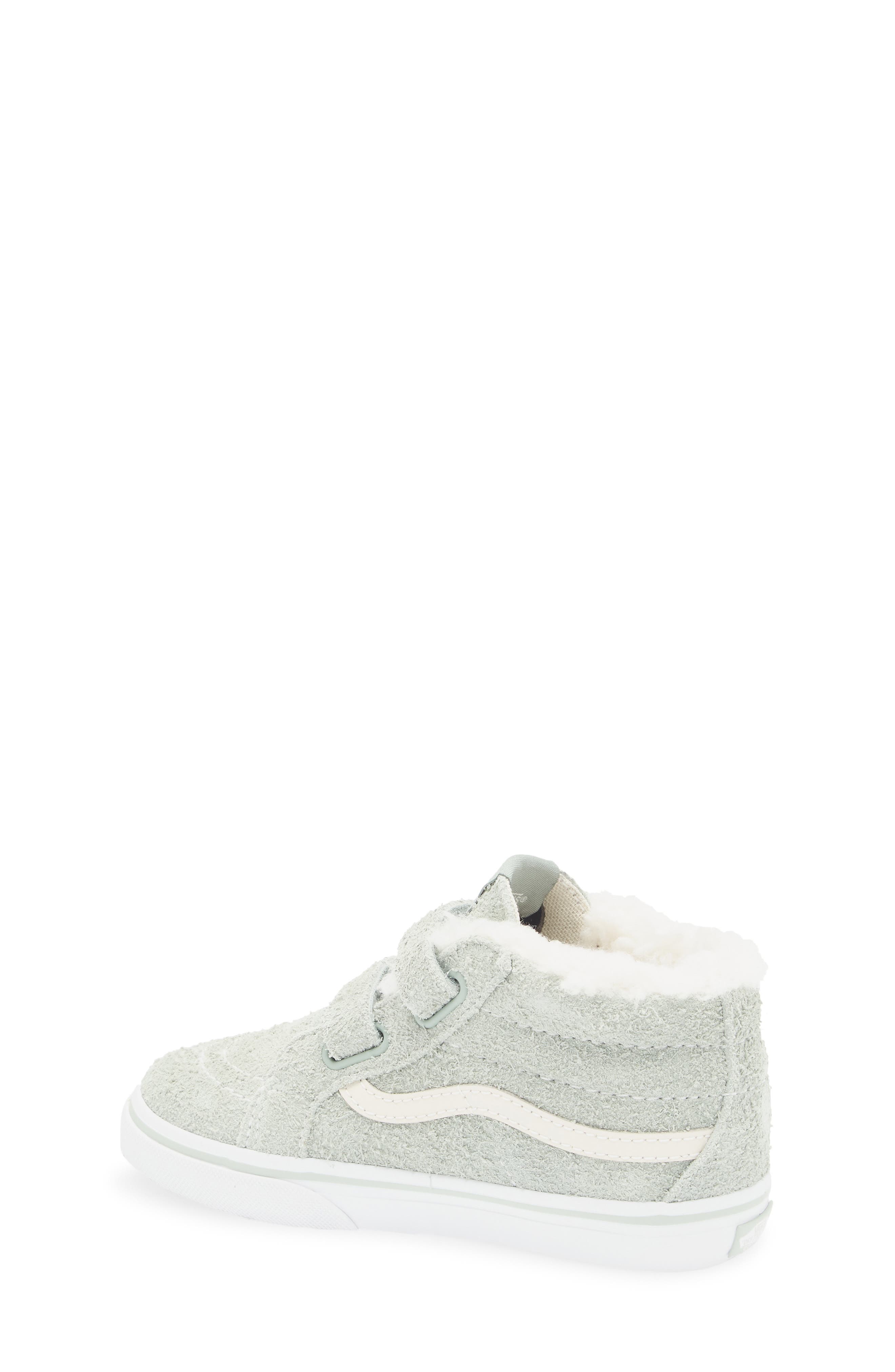 Vans Kids' Sk8-Mid Reissue V Suede Sneaker, Alternate, color, Suede Sherpa Gray Olive