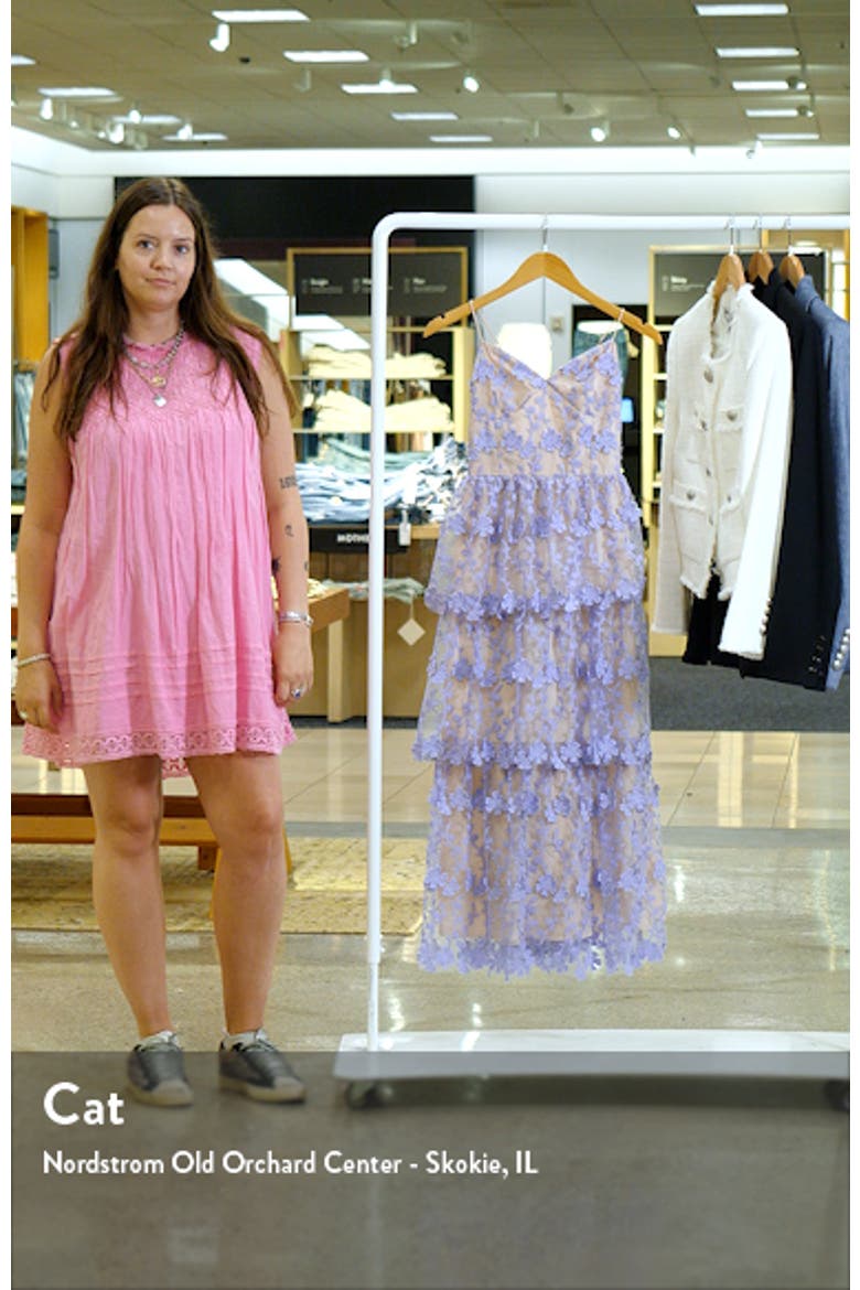 Floral Embroidered Tiered Lace Midi Dress video