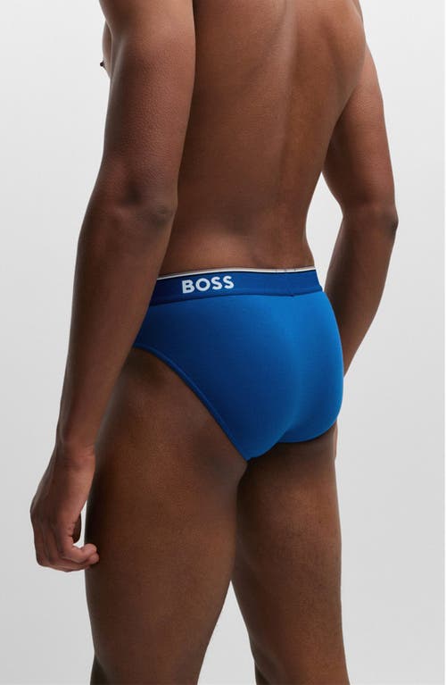 Hugo Boss Boss Assorted 3-pack Power Stretch Cotton Briefs In Blue