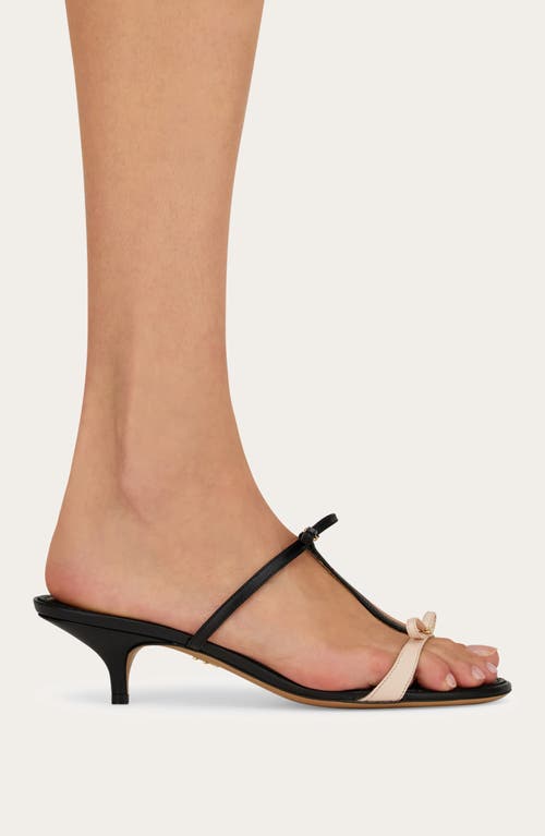 Ferragamo Abili Bow Kitten Heel Sandal