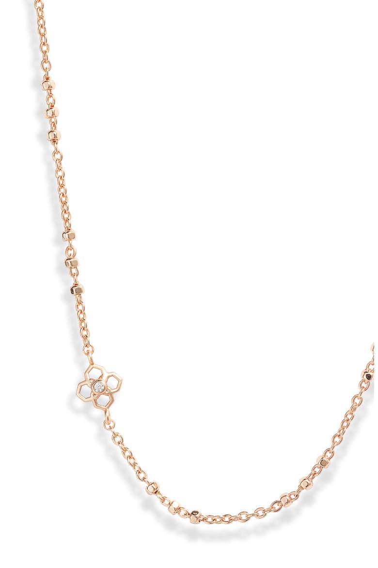 Rue Long Station Necklace, Alternate, color, RSG/ WHITE CZ