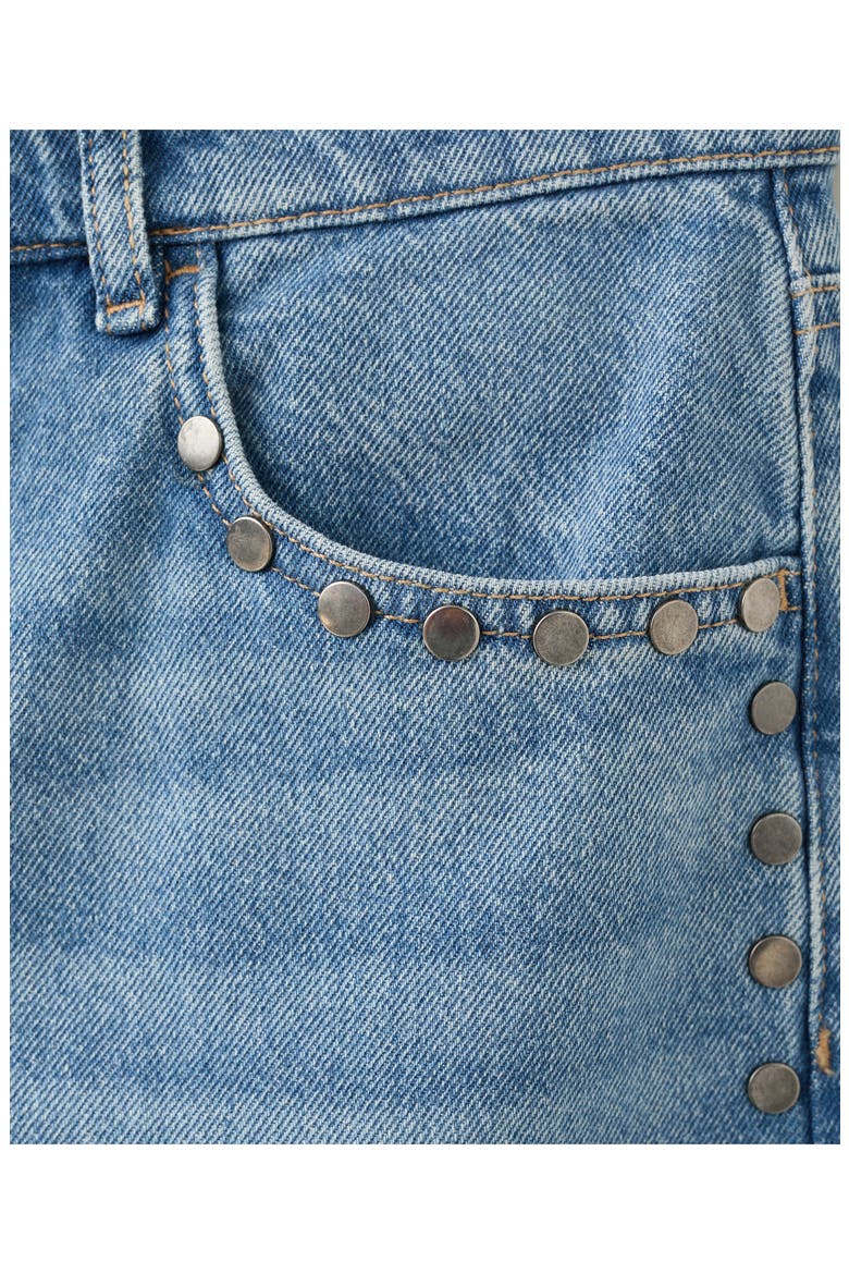 Studded Straight Leg Jeans, Alternate, color, MEDIUM BLUE