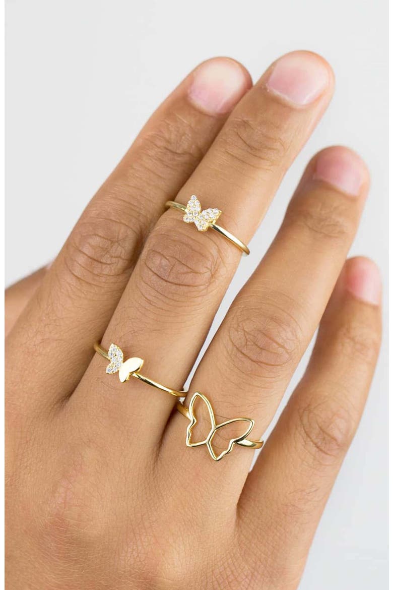 Adina's Jewels Open Butterfly Ring, Alternate, color, GOLD