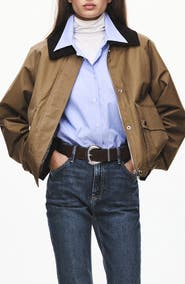 MANGO Cotton Blend Barn Jacket