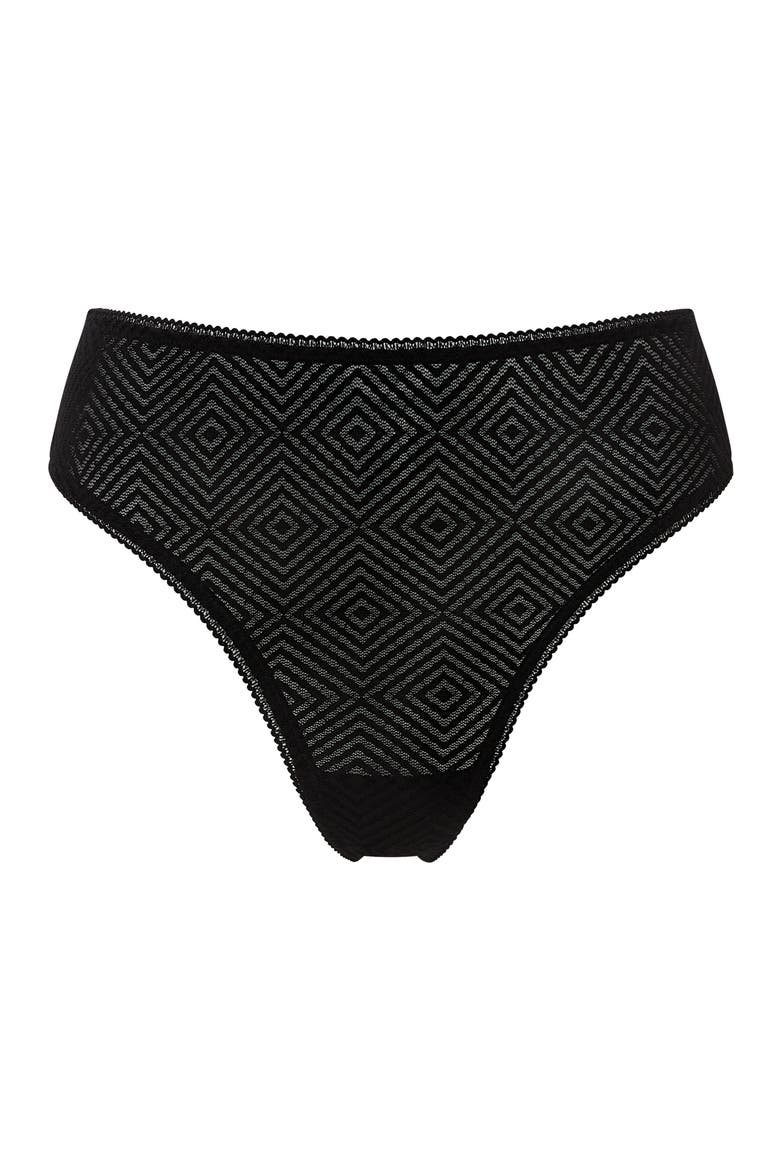 The Sheer Deco High Leg Brief - 3 Pack, Alternate, color, Black