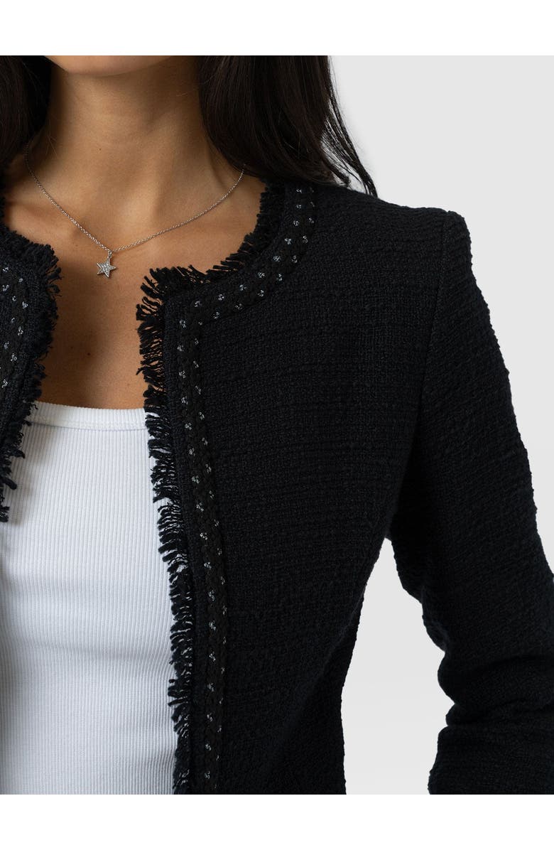 Saint + Sofia Rayner Jacket, Alternate, color, Black Bouclé