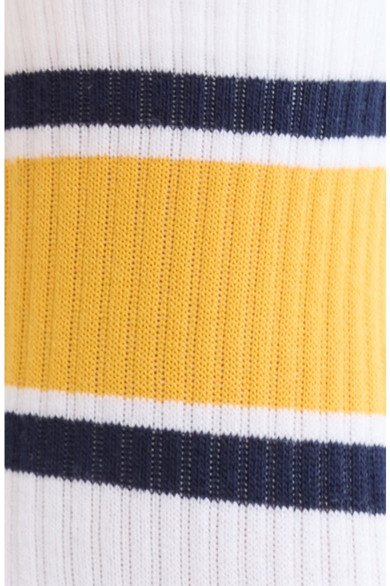 Roller Socks, Alternate, color, WHITE/ DARK NAVY/ FADED GOLD