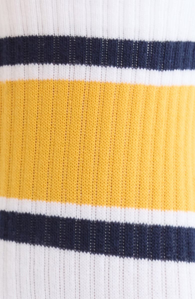 Sporty & Rich Roller Socks, Alternate, color, White/ Dark Navy/ Faded Gold