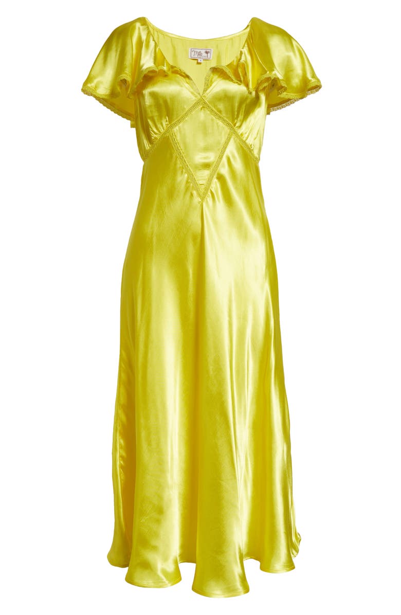MILLE Eloise Ruffle Sleeve Dress, Alternate, color, Citron