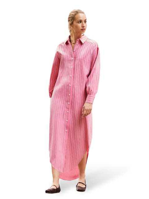 Long Sleeve Stripe Shirt Dress