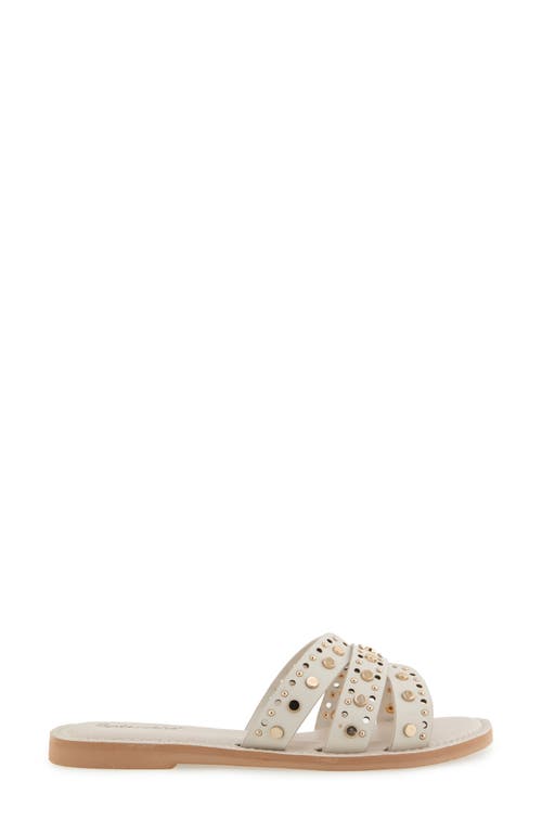 Splendid Samira Studded Slide Sandal In White Sand