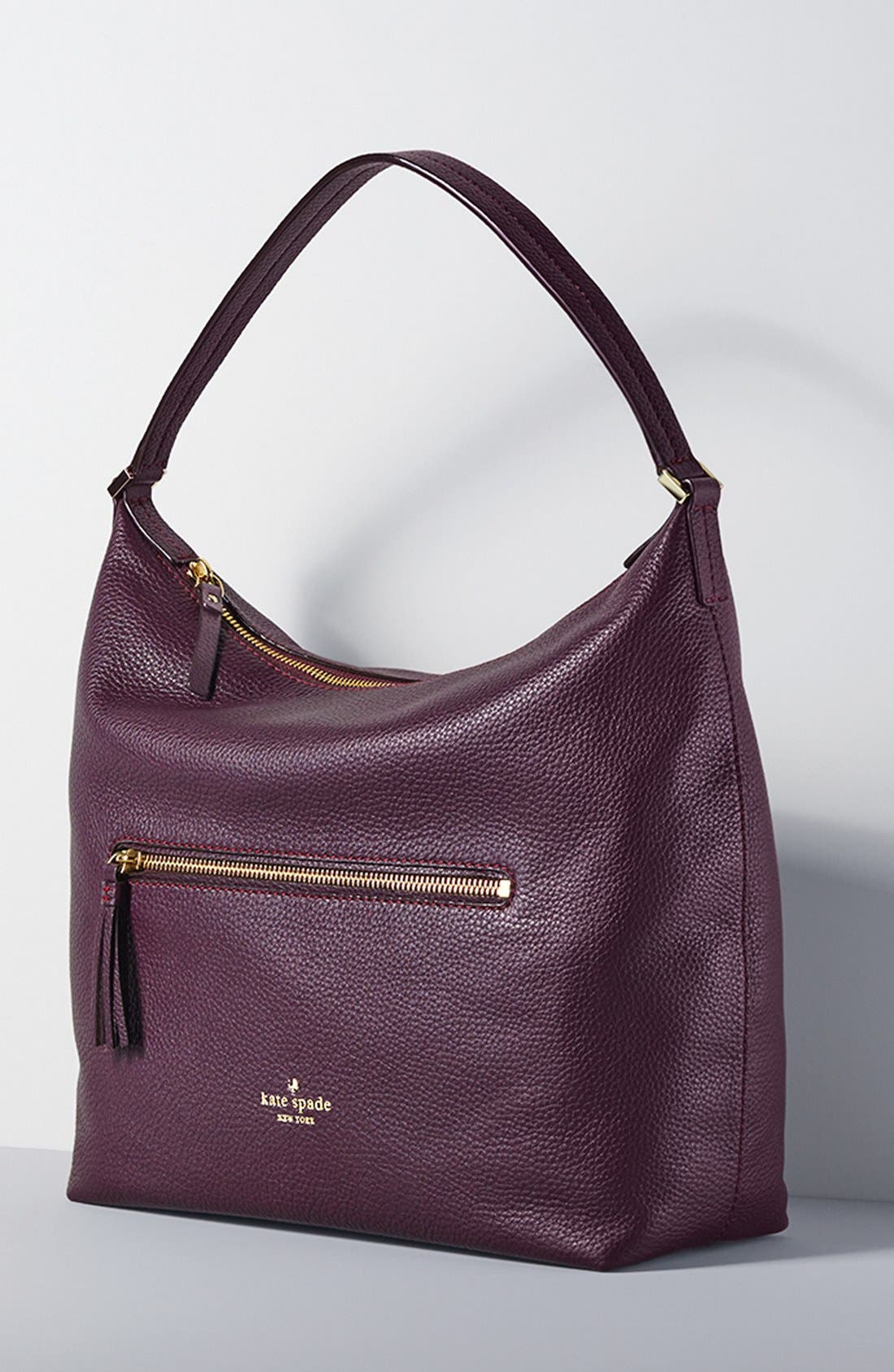 Kate Spade New York 'spencer court - caren' leather hobo, Alternate, color, 