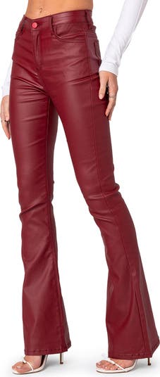 EDIKTED Luna Faux Leather Flare Pants Nordstrom