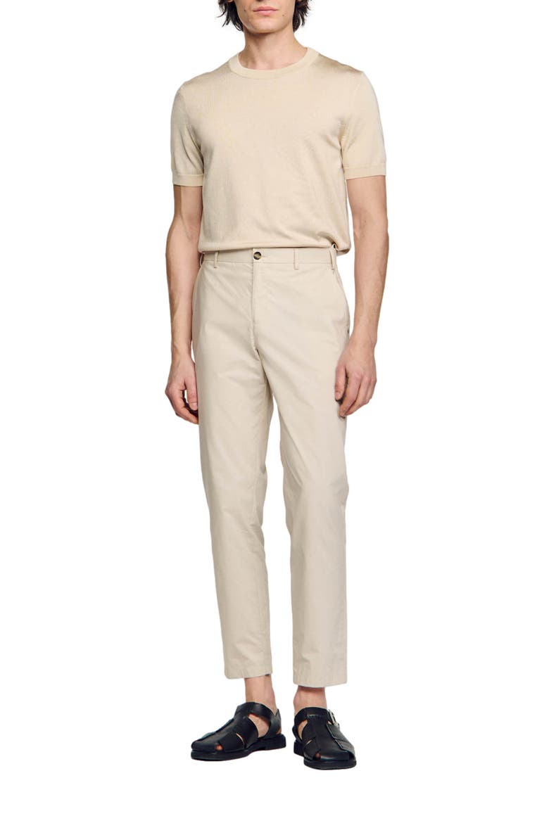 Cotton tapered trousers, Alternate, color, Light grey
