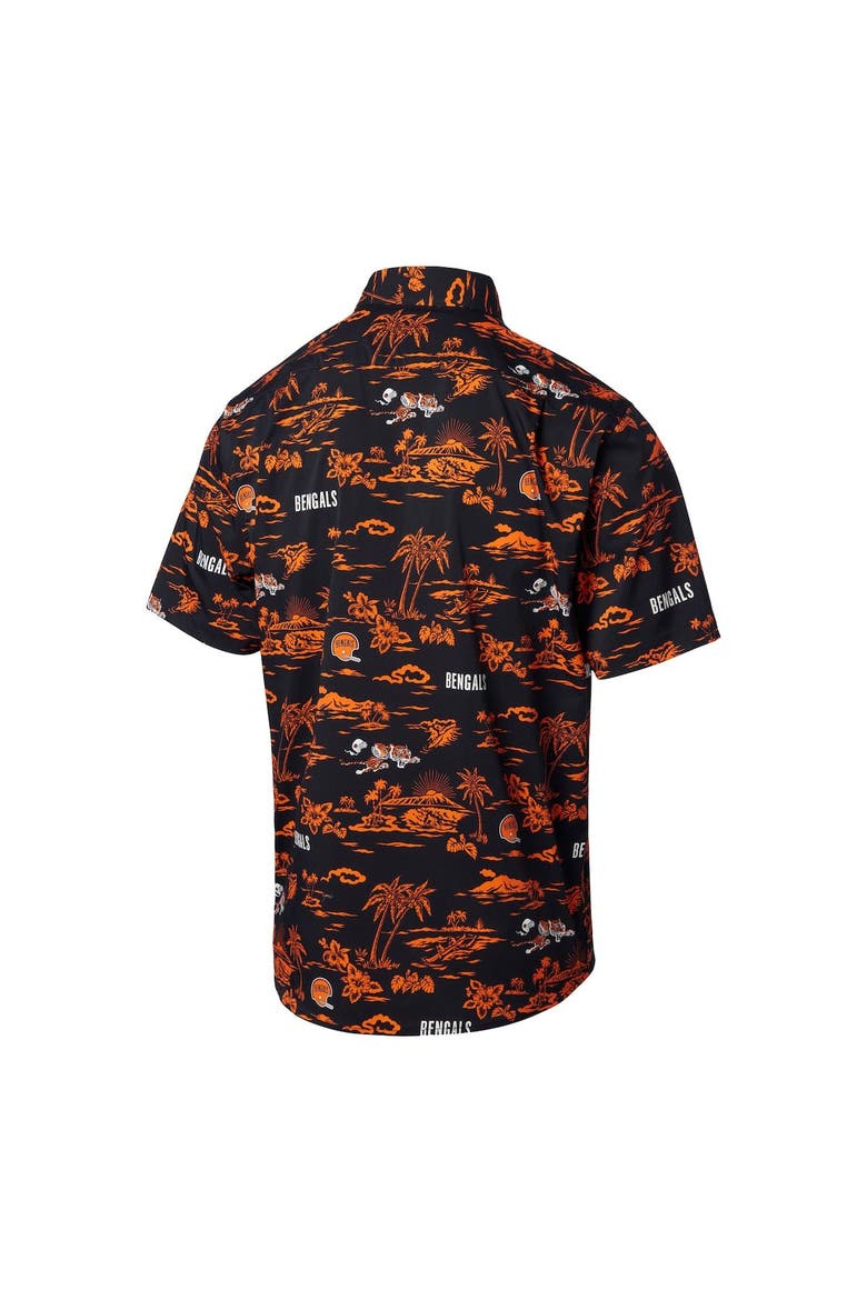 Men's Reyn Spooner Black Cincinnati Bengals Throwback Kekai Print Button-Up Shirt, Alternate, color, Black