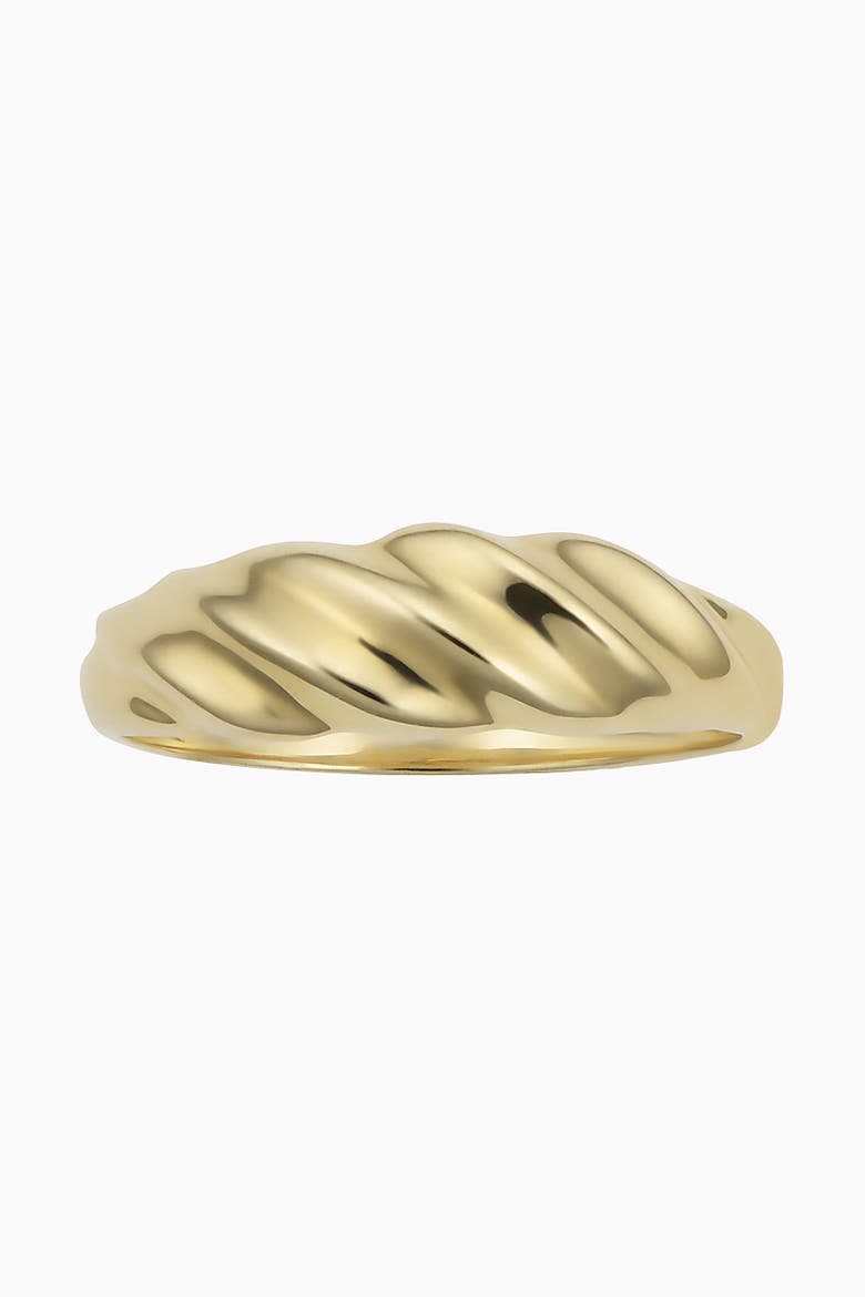 10K Yellow Gold Greek Retro Dome Ring, Alternate, color, Yellow Gold