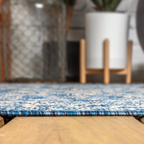 Jonathan Y Sinjuri Medallion Textured Weave Octagon Indoor/outdoor Area Rug In Blue