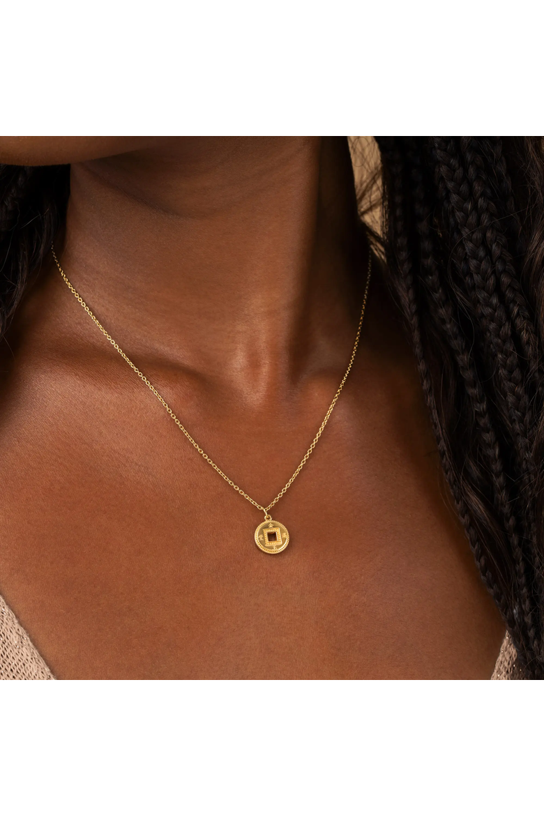 Gold Plated Lucky Coin Women's Pendant Necklace - Radiant Fortune, Alternate, color, Gold