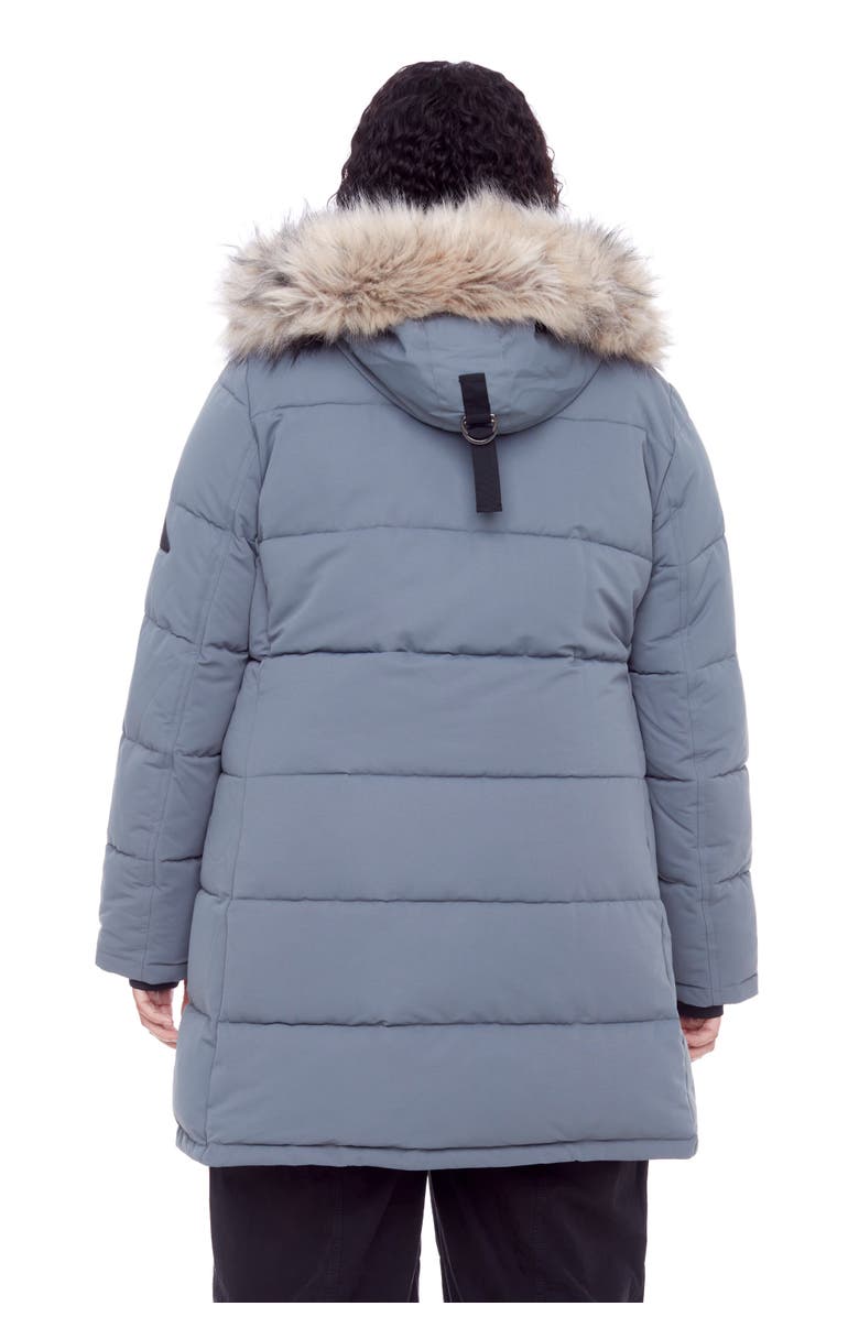 Alpine North AULAVIK PLUS SIZE - Vegan Down Mid-length Hooded Parka Coat, Alternate, color, Slate