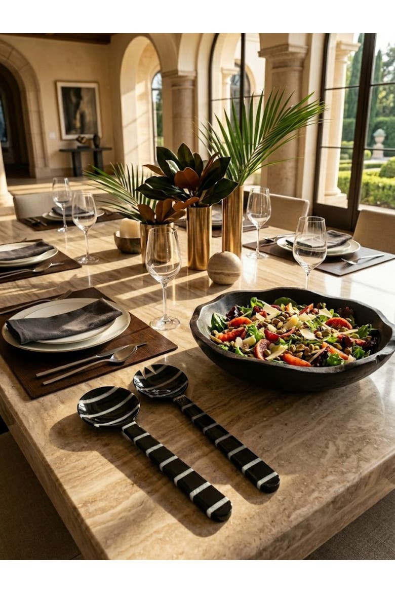 Cox Salad Servers, Alternate, color, Black & Ivory