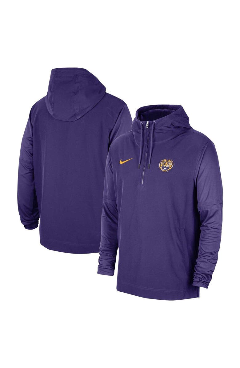 Nike Men's Nike Purple LSU Tigers 2023 Sideline Player Quarter-Zip Hoodie Jacket, Main, color, Purple
