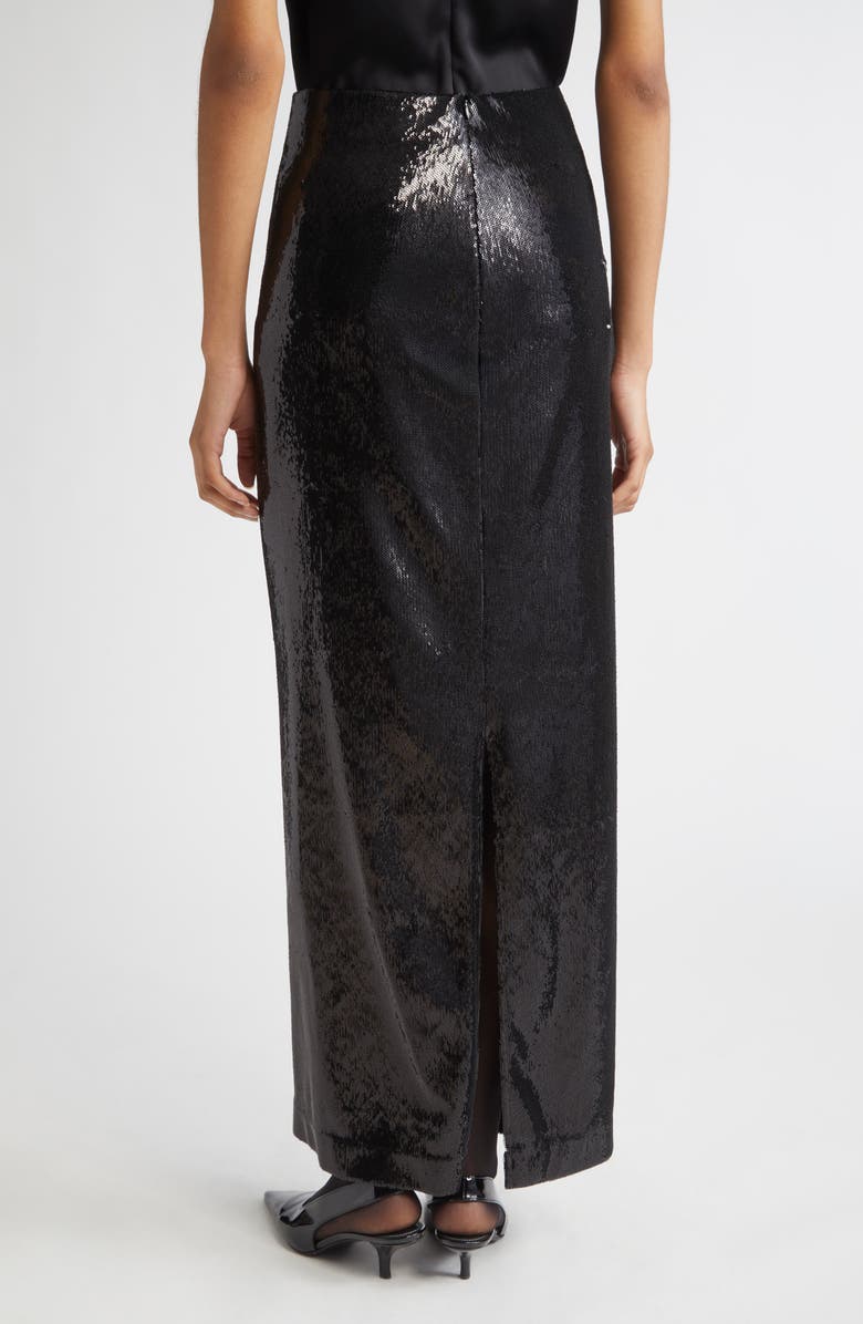 TOTEME Sequin Column Skirt, Alternate, color, Black