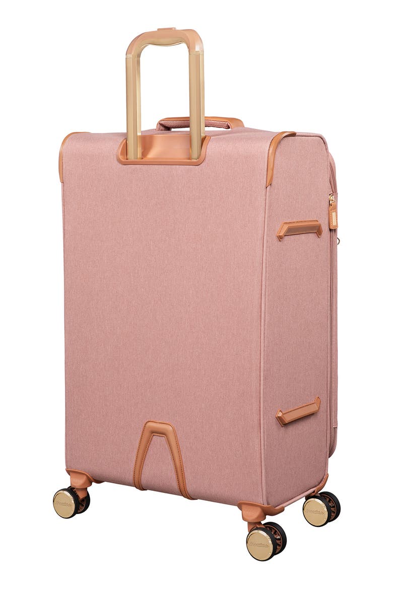Odelia 28-Inch Soft Shell Spinner Suitcase, Alternate, color, PINK / BROWN