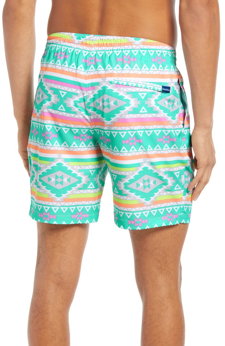 Chubbies Tropicadas 7-Inch Swim Trunks, Alternate, color, Green Multi