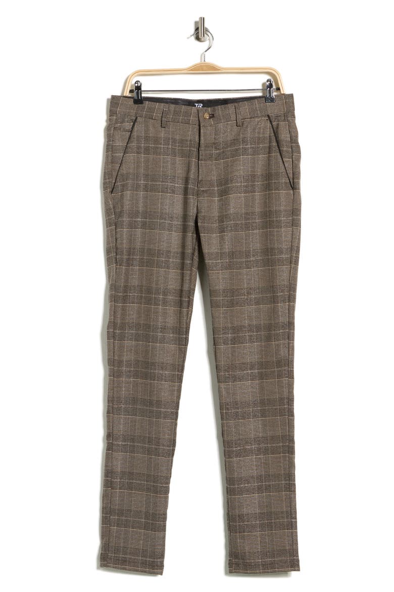 Plaid Straight Leg Trousers, Alternate, color, GREY