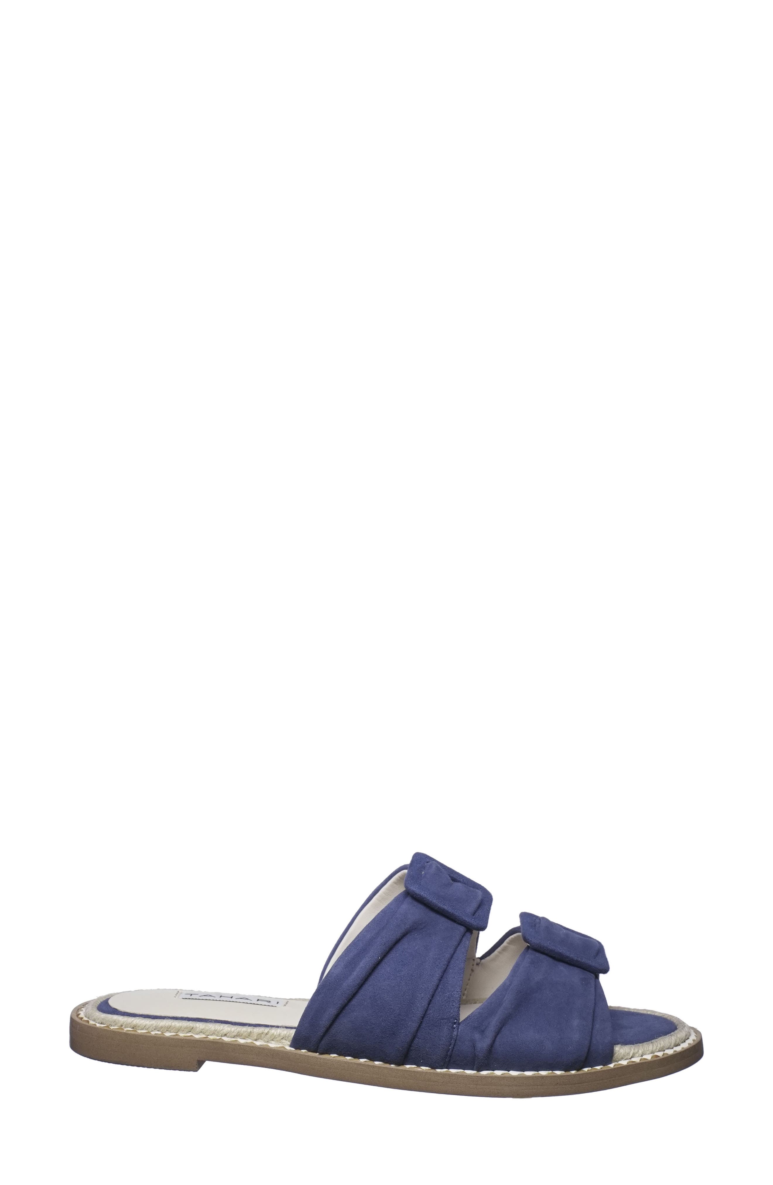 Tahari Calandra Slide Sandal, Alternate, color, VIVID BLUE SUEDE