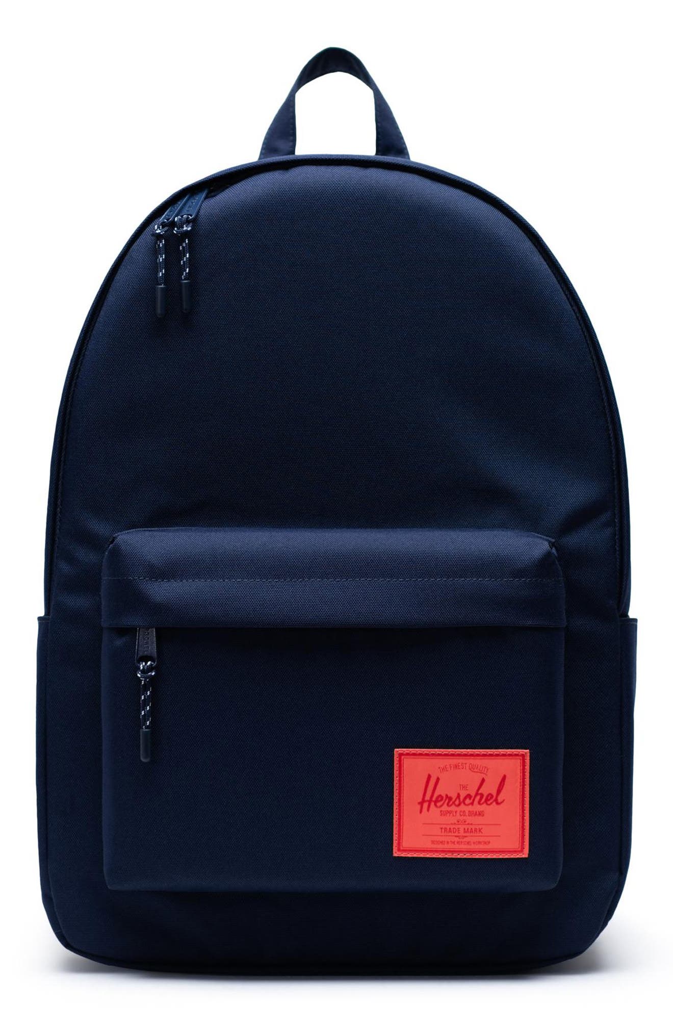 Classic X-Large Backpack, Main, color, PEACOAT/ HOT CORAL