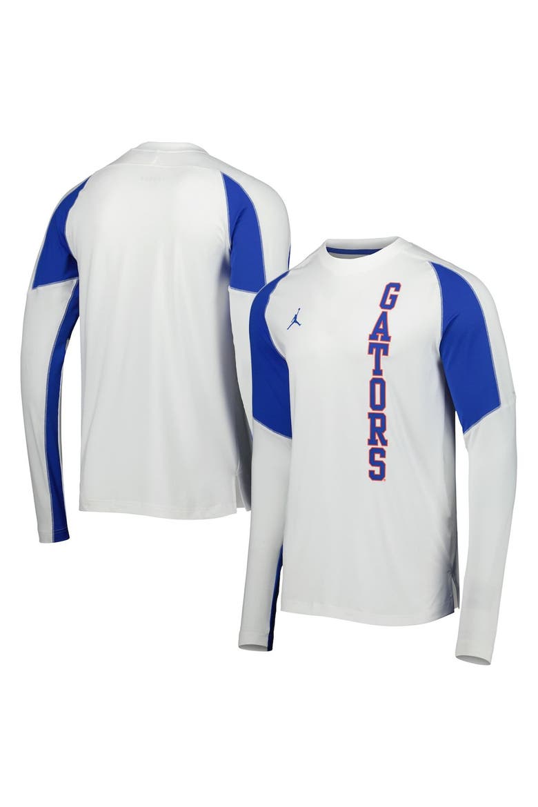 Men's Jordan Brand White Florida Gators Basketball Shooting Raglan Long Sleeve T-Shirt, Main, color, White