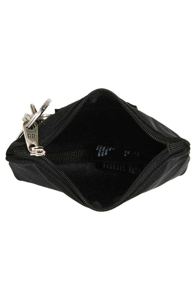 Balenciaga Keyring Zip Pouch, Alternate, color, Black
