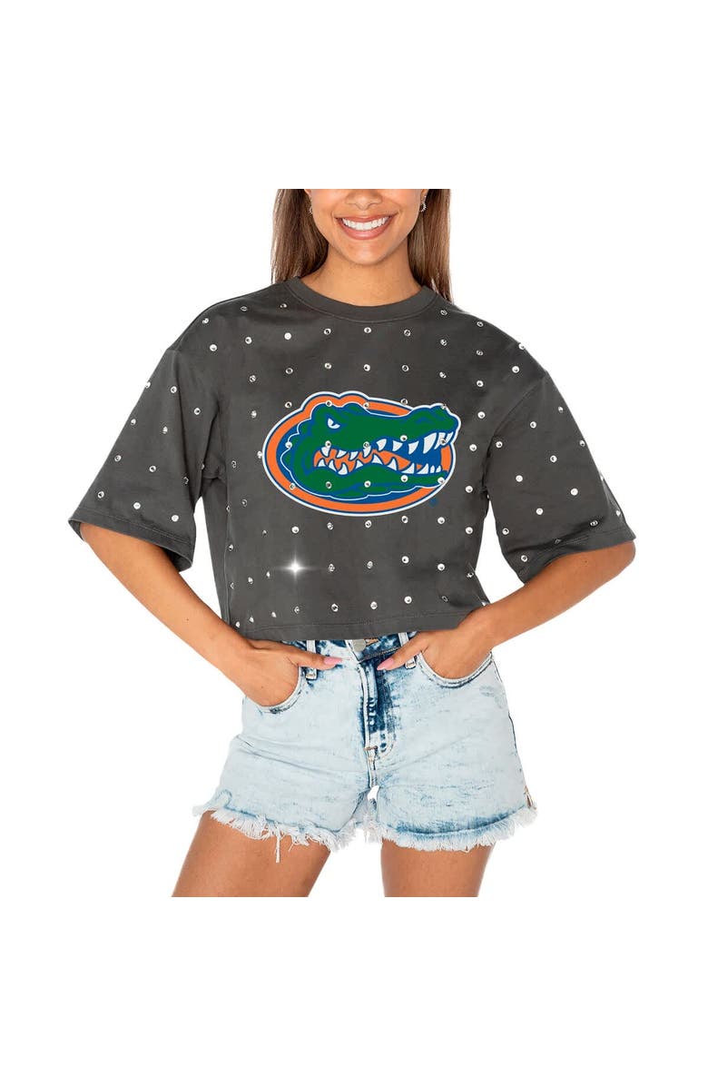 GAMEDAY COUTURE Women's Gameday Couture Gray Florida Gators Go Time Rhinestone Crop T-Shirt, Alternate, color, Gray