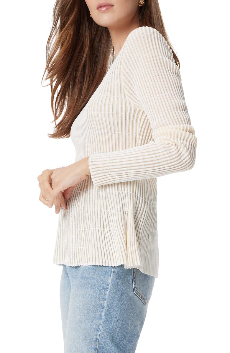 Sam Edelman Gia Crewneck Peplum Knit Top, Alternate, color, Gardenia