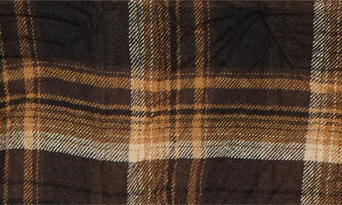 Pleasures Groove Plaid Zip Poncho Hoodie In Brown