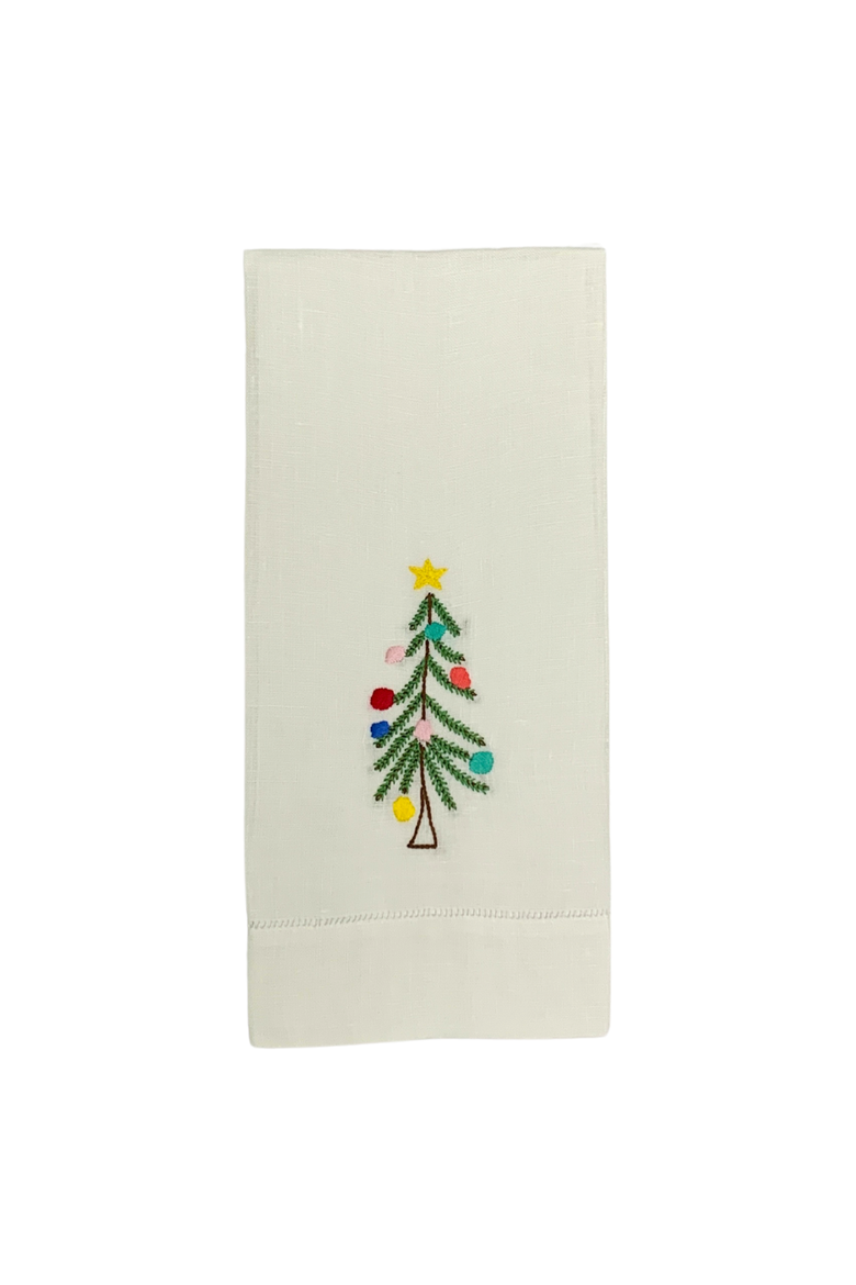 Rustic Christmas Tree Tea Towels, Main, color, Green