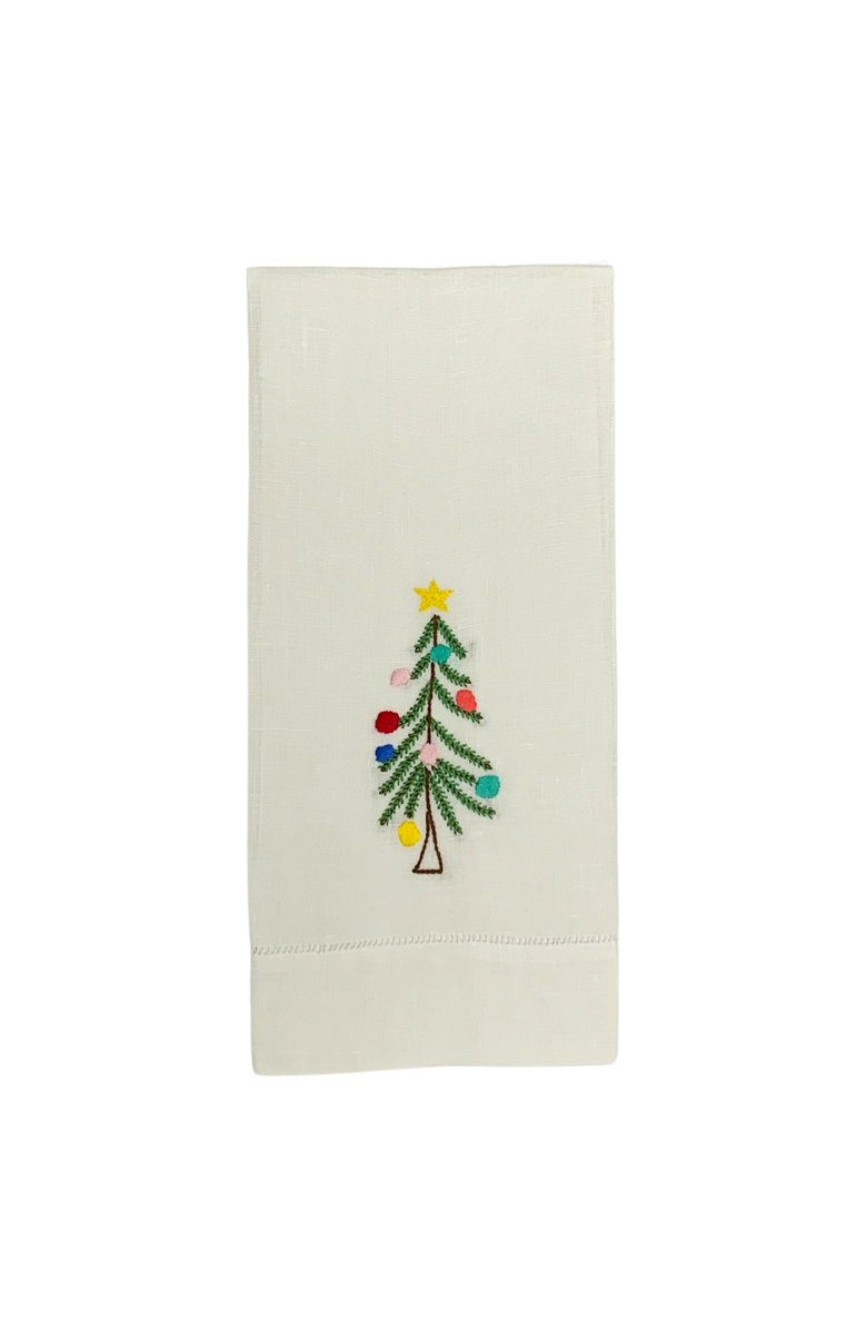 Maison d'Haiti Rustic Christmas Tree Tea Towels, Main, color, Green
